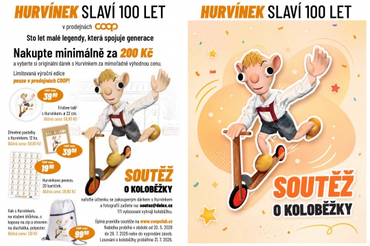 Hurv�nek m� 100. narozeniny a slav� i v COOPu