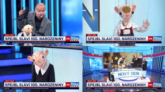 Spejbl s Hurvnkem si stihli role modertor na CNN Prima News